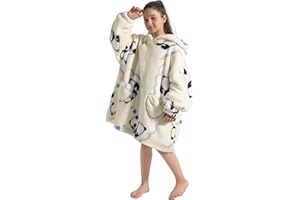 Adisputent Sherpa Hoodie Kinder Unisex Übergroße Hoodie Blanket Hoodie Sweatshirt Weich Warm Kapuzenpullover Poncho TV-Decke mit Größer Tasche für Jungen Mädchen