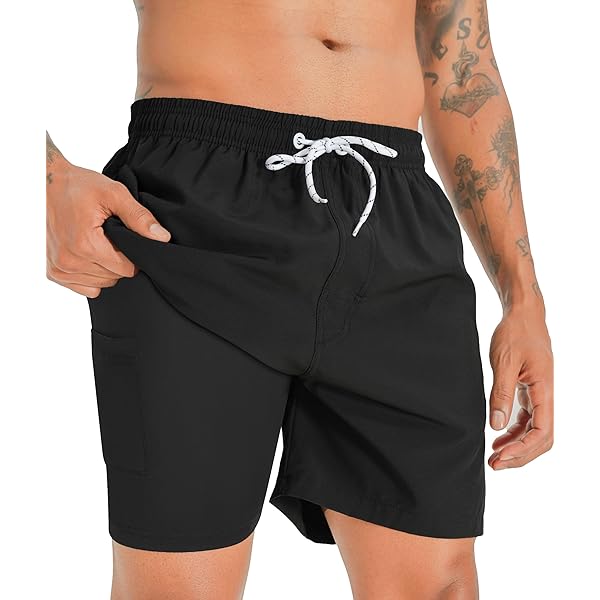 Viodia Mens Swim Trunks With Compression Liner Quick Dry Board Shorts Swimsuit Swimwear For Men With Zipper Pockets