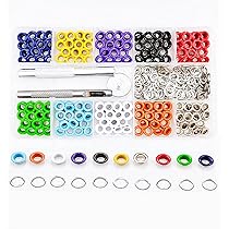 Confezione da 100 occhielli bianchi da 3/16 ID con rondelle, occhielli in alluminio da 5 mm per scarpe, perline, vestiti, pelle, tela - Italia
