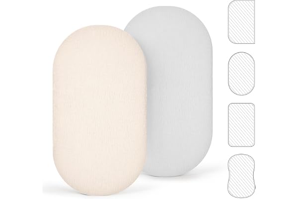 lulumoon uppsättning av 2 muslin-bomull dra-på-lakan: barnvagn lakan vagga madrasskydd för barnsäng och sidosäng 90 x 40 cm (