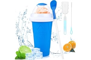 JABTRAXX 500ml DIY Slushy Maker Cup Double Layers Silica Cup, Smoothie Pinch Ice Cup, Frozen Magic Squeeze Cup Cooling Maker Cup,Freeze Mug Tools,Portable Squeeze Icy Cup (Blau)