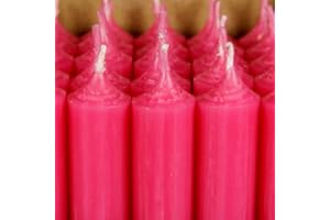 Bütic GmbH Lot de 25 bougies à tige colorées 180 mm x Ø 22 mm – Bougies à combustion sans résidu, couleur : rose