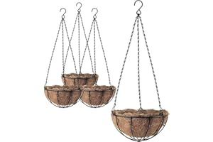 wiksite 4-Pack Heavy Duty Hanging Basket Chains, 3-Point 23" (58.5cm) Metal Replacement Chain for Hanging Baskets, Bird Feeders, Flower Pots, and Ornaments