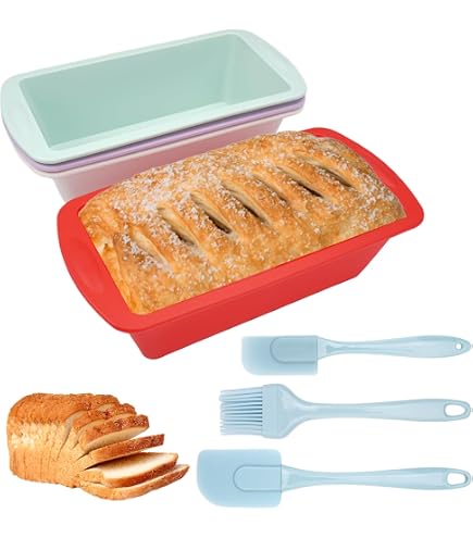 4 Moules à Cake Silicone Rectangulaires - 15,5x8,5x4,5 Cm - Antiadhésifs - Pour Four, Micro-ondes - Cuisine