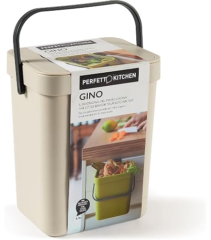 Cubo De Basura Con Pedal Ecoplast 20 Litros - Plástico Reciclado, Color Moka, 30x26x45 Cm, Fabricado En Italia