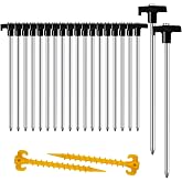AVOFOREST Steel Tent Pegs, 18 cm Camping Pegs with Storage Bag, Pegs for Normal and Hard Floors, Camping, Garden, Forests, Me