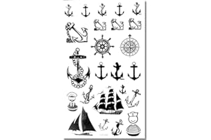 ‎EROSPA EROSPA® Tattoo-Bogen temporär - Schiffsanker Marine Seefahrt Seemann 10 x 17 cm