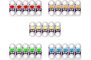 KOOKYE 25x LEDs Red/Yellow/White/Blue/Green for Arduino and Raspberry Pi Microcontroller (5x LEDs in Five Colours)