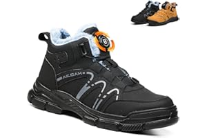 UnPtios Winter Safety Boots Thermal Work Boots for Men Women Steel Toe Caps Lightweight Keep Warm Safety Shoes Anti-Puncture Breathable, Comfort Fit with Slip-Resistant Sole Protective