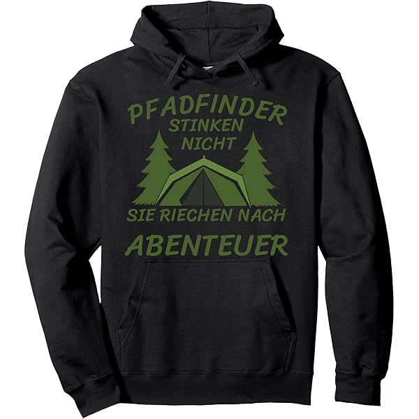 Pfadfinder Hoodie Mit Herzschlag-Design - Zelt Und Scout Emblem Print