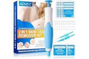 HRAMEX Hautmarken-Entferner,Kit zum Entfernen von Hautmarken für 2–8 mm große Hautmarken,für alle Körperteile,einfache Anwendung in Minuten(enthält 40x Entfernungsbänder und 10x Reinigungstücher)