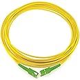 wavonics 5 mtr.(2 pcs) SC APC to SC APC Single Mode simplex 2mm Optic Fiber Patch Cord Optical Yellow