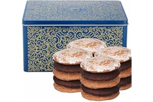 ‎FRAUNHOLZ ELISENLEBKUCHEN Nürnberger Lebkuchen Truhe - original Nürnberger Mandel Elisen-Lebkuchen - 45% Nussanteil - handgefertigt - prämierte Manufaktur (Edeltruhe "Blau" - Inhalt: Lebkuchen gemischt - 4 x 380 Gramm)
