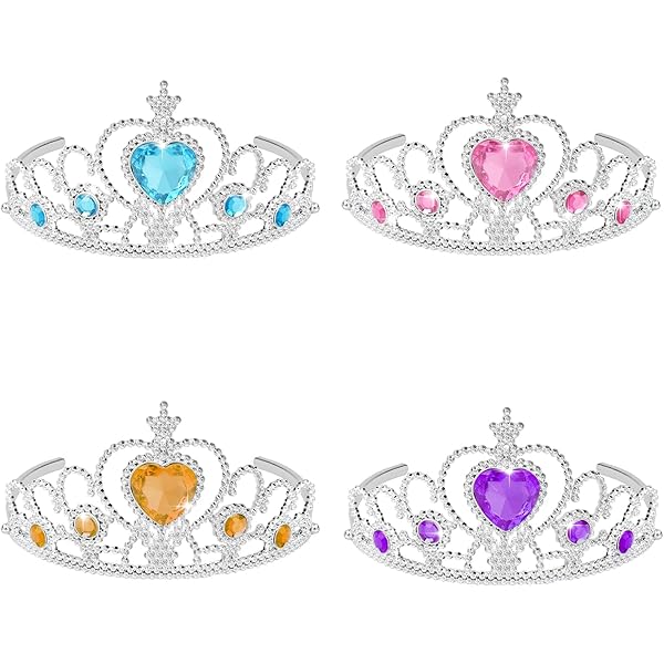 Guyode 4x Pailletten Krone Haarreif - Prinzessin Diadem Für Mädchen Party