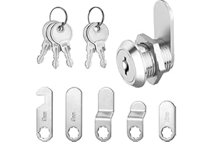 NODCOWS Cerradura Buzon 16mm, Cerradura de Buzón con 5 Placas Diferentes y 5 Llaves, Cierres Seguridad, Cerradura Universal de Seguridad, Cerradura de Levas, para Taquilla, Puerta de Armario