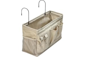 Amazon Basics Portaoggetti da appendere al comodino, 12 x 37 x 20 cm, M, colore: lino grezzo