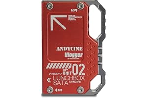 ANDYCINE Lunchbox II SATA SSD Enclosure Master Caddy Estuche de magnesio para Atomos Ninja V,V+,Ninja Flame,Ninja Inferno y Shogun Inferno, Compatible con 870/860 EVO 1TB/2TB,870/860 QVO 1TB/2TB