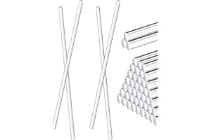 TIHONORI 50 Stück Länge 10cm Klare Acryl Sticks 2mm-5mm Durchmesser Runde Acryl Stäbe für DIY Basteln Party Dekorationen