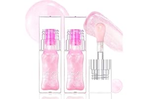 PETANSY Magic Color Changing Lip Oil V2 Warm Change Moisturizing Plumping Lip Oil Shimmery Glitter Lip Gloss Shine Lip Glow Conversion Lip Oil Long Lasting Syrupy Gloss Lip Stain (B, Two Size)