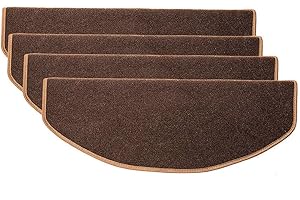 LINGKY Tappetini Gradini Scale Antiscivolo Da 15 Pezzi Pedate Di Scala Autoadesive Senza Colla, Pedane Di Legno Duro Di Trazione Per Scale Di Sicurezza, Sicurezza Neonati/Anziani (Marrone)