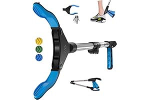 ‎SLAH SLAH 32inches Litter Picker Grabber Stick, Helping Hand Grabbers for Disabled, Litter Pickers for Adults Foldable Rotating 360 Degree Reaching Aids (Shoe Horn Blue)