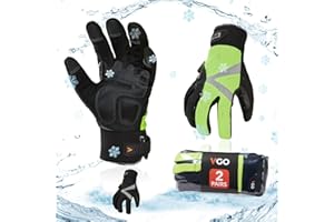 Vgo... 2 paia Guanti da Lavoro Invernali Impermeabili Termici da -20 ℃, Guanti da Meccanico Caldi Uomo a 6 Strati con Touchscreen per Camionista Edilizia Multifunali