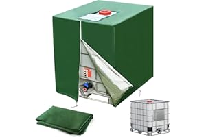 Domkan Cubierta de tanque IBC, tanque accesorio 1000L, tanque de agua a prueba de polvo Cubierta protectora anti-UV, lona protectora