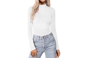 Aottori Haut Thermique Femme col Roulé T-Shirt à Manches Longues sous Vetement Thermiques Léger Chauds Pull Tee Shirt Chic Élégant Hiver Automne