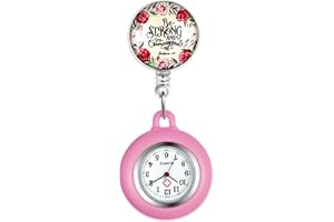 Avaner Orologio da Infermiera Retrattile, Orologio da Taschino con Clip, Orologio da Infermiera in Silicone, Orologio da Tasca per Donna e Uomo