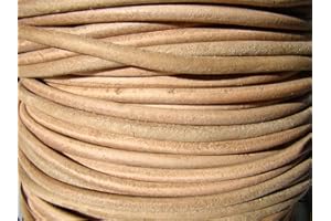 ESNADO Cordon en cuir naturel 5 m Rond 4 mm