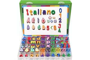 ANKOUJA Lettere Magnetiche per Bambini, Italiana Alfabeto Numeri Magneti Toys del Frigorifero, Giocattoli Educativi Include Lavagna Magnetica