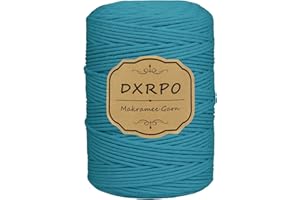 DXRPO Macrame Corda 3 mm x 300 m, macramè Filo Naturale, Macrame Corda per Appendiabiti per Fiori in Macrame, DIY Knitting Craft, Home Decor Camera da Letto e Decorazioni Nuziali (Blu)