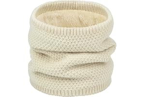 KOTASHION Unisex Winter Neck Windproof Warm Thickened Lining Fashion Knitted Scarf Suitable for Men and Women Travel Cycling Climbing Skiing