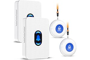 DAYTEE Daytech Notrufknopf für Senioren/Hausnotruf mit Notrufarmband für die häusliche Pflege Notfall Armband senioren für Pflegebedürftige (2xEmpänger+2xSender)