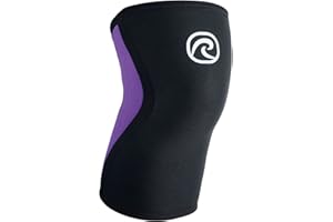 Rehband benda al ginocchio in neoprene da 3 mm, 1 pezzo o 1 paio, supporto per ginocchio per sport di resistenza e attività più leggere, stabilizza l'articolazione e i muscoli, Colore:Viola, Misura:M