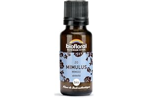 BIOFLORAL - 20 Mimulus, Mimule BIO - Sérénité - Fleur de Bach Authentique - 470 Granules - Sans Alcool