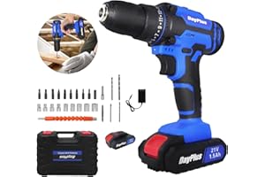 Huini Taladro Bateria 21V, Taladro Atornillador con 1 Baterías 1.5Ah, Atornillador Electrico 25+1 Ajuste de Par, Electrico co