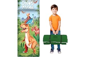 ALLDOMESS Saco de Dormir para niños con Almohada, tapete de Siesta para niños y niñas, cálido Saco de Dormir de 150 x 60 cm, tapete de Dormir Enrollable con Doble Cremallera