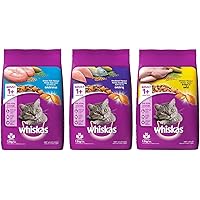 Whiskas Adult (+1 Year) Dry Cat Food, Ocean Fish Flavour, 1.2kg Pack & Adult (+1 Year) Dry Cat Food, Chicken Flavour, 1…