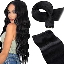 Hair2heart Echthaar-Tressen 60cm 50g – 2/0 Schwarz, Zum Einnähen (Weaving) Oder Für Microrings, Indisches Haar
