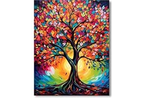 Gutluz Malen nach Zahlen Kinder ab 9 Jahre Baum des Lebens - paint by numbers Adult - Malen Nach Zahlen Leinwand Pinsel - Malen-Nach-Zahlen Erwachsene Klein