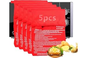 SHENGRUILI 5Pcs Sacco Cuoci Patate In Microonde,Sacchetto per Patate Microonde,Microonde Patata Fornello Borsa,Sacchetti per Microonde per Patate,Sacco Cuoci Patate Microonde Fritte
