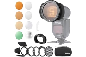 NEEWER Anello Adattatore Silicone per Flash a Testa Quadrata con Kit Accessori Magnetici Gel Colorati per Flash Rotonda per Speedlite a Testa Quadrata Z880 Z760 NW760 NW700 NW620 NW635II TT560, CRM3