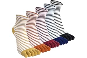 Kevaler Donna Calzini con Sportive Cotone Dita Separate Calzini 5 Dita Divertenti Fantasia Novità Colorati Carino Animali Socks per Sport Corsa Home - 5 Paia