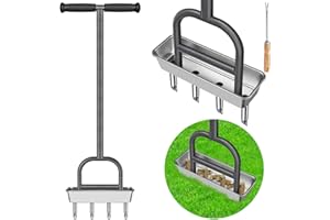 Lifeswell Ventilatore per Prato, aeratore per Prato, Manuale, picchio per Prato con Vassoio e Attrezzi da Giardino, Strumento di Ventilazione con Impugnatura in Gomma per Prato, Ventilazione