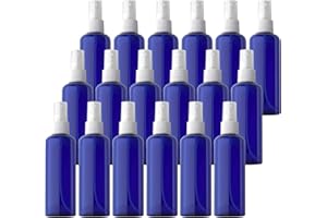TIANZD 24 Pezzi 100 ml Bottiglie Spray blu Vuote in Plastica con Pompa trasparente Fine Nebbia Flacone Spray per Cosmetica Acqua Profumo Alcol da Viaggio Riempibile