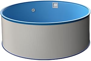 POWERHAUS24 mediPOOL Kit piscine Ø 4,50 m Forme ronde Profondeur 0,90 m Fabriqué en Europe avec filtre à cartouche et échelle de sécurité
