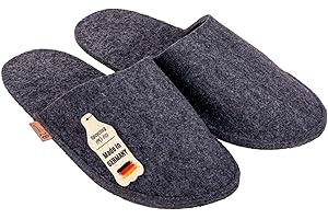Kontor28® - nachhaltige & kuschelige Filzpantoffeln Made in Germany, rutschfeste Sohle & Schaft aus Upcycling rPET Filz, warme & ökologische Hausschuhe Herren & Damen