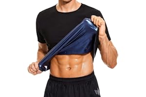 ALIDOU Sauna Suit Men, Sweat Vest for Weight Loss for Men, Sauna Suits for Waist Trainer Slimming Weight Loss Workout, Body Shaper Sweat Suits with Slimming, Man Gym Fitness Short Sleeve Shapewear