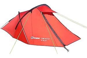 Berghaus Cheviot 2 Tent for 2 People for Harsh Weather Conditions, 2 Man, Compact, Lightweight, Tunnel, Easy to Pitch, 4 Season, Backpacking, Festivals, Wild Camping, Hiking, 5000mm HH, Red
